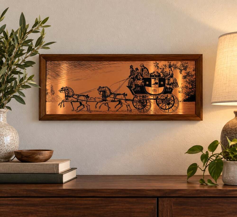 Vintage Titchmaster Original “Royal Mail at Dawn” Copper Wall Art – England
